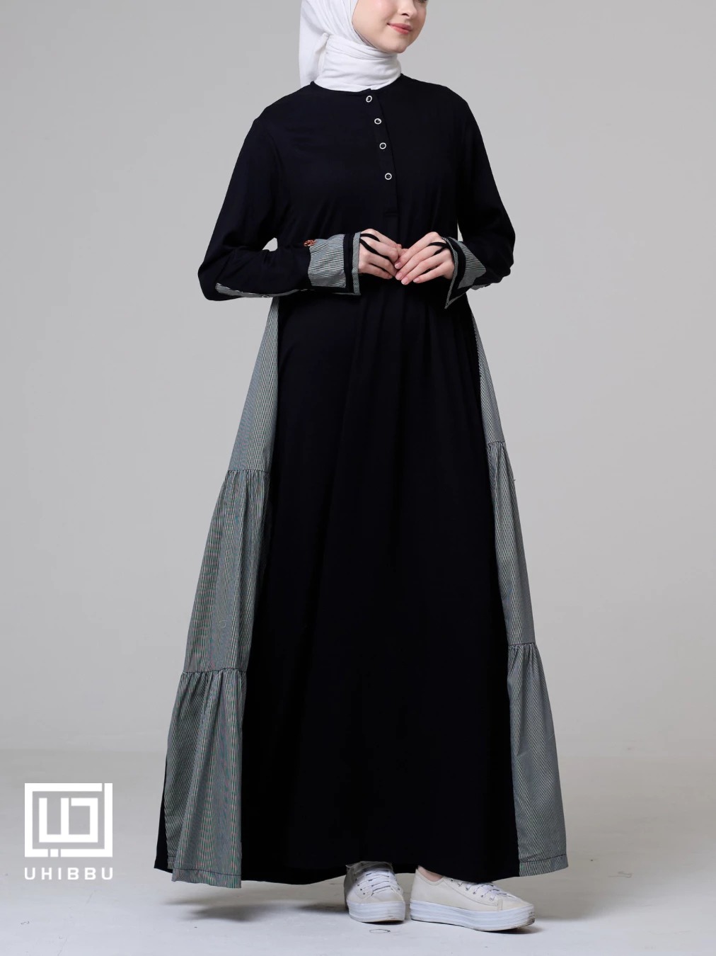 Gamis Monokrom Houndstooth