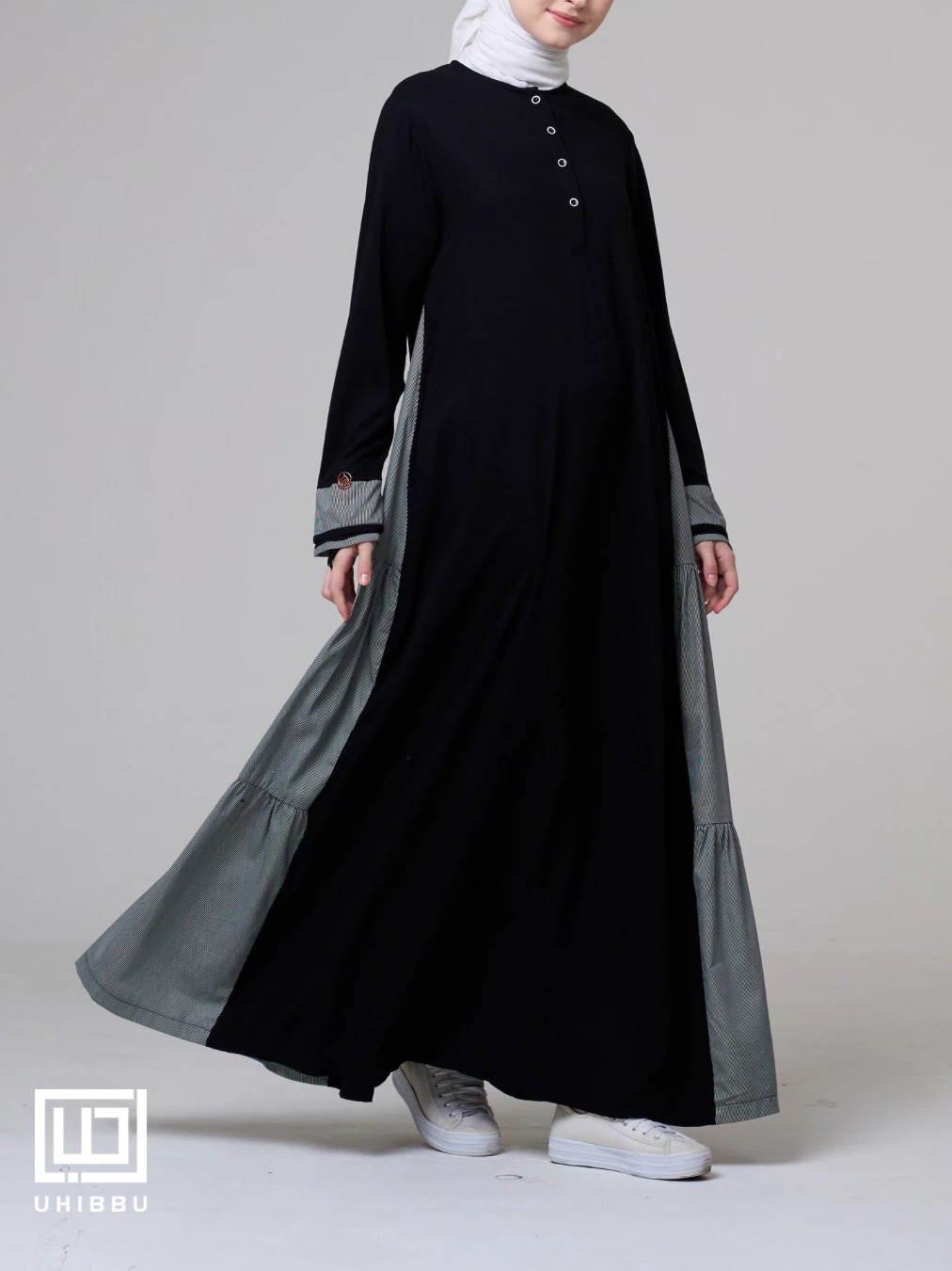 Gamis Monokrom Houndstooth