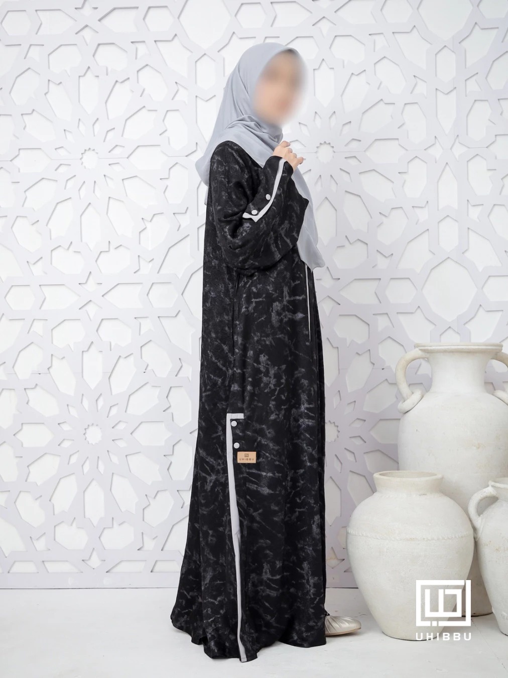 Uhibbu Abaya Sarah - Textured Crashed Polyester