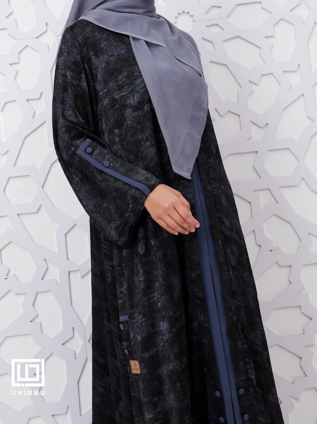 Uhibbu Abaya Sarah - Textured Crashed Polyester
