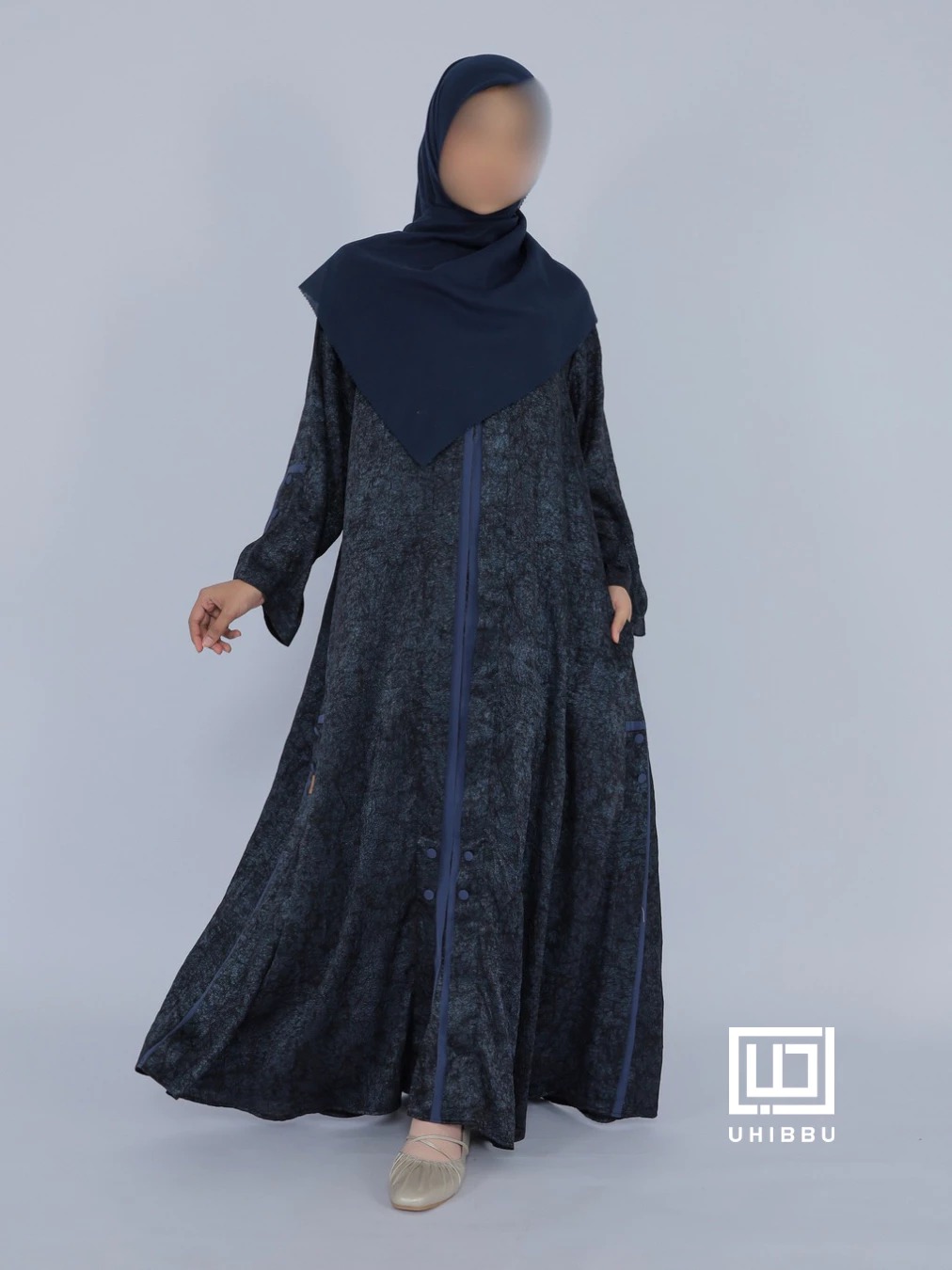 Uhibbu Abaya Sarah - Textured Crashed Polyester