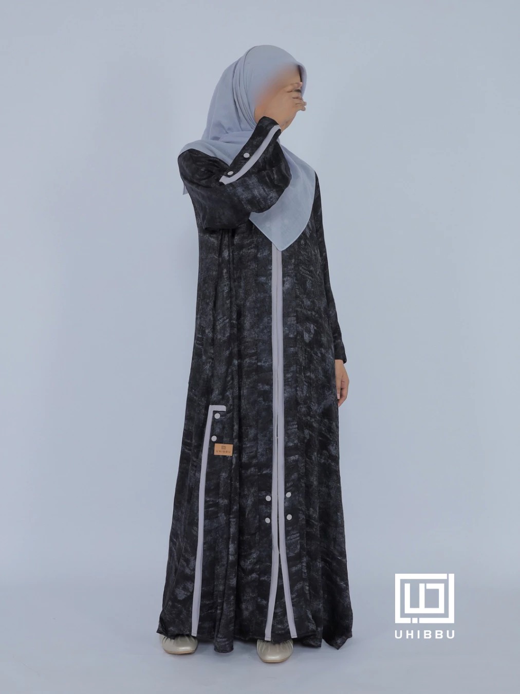 Uhibbu Abaya Sarah - Textured Crashed Polyester
