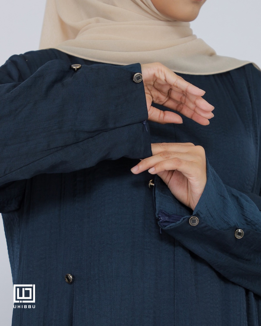 UHIBBU Gamis LAYALI | Abstract Pleats | Silk Polyester
