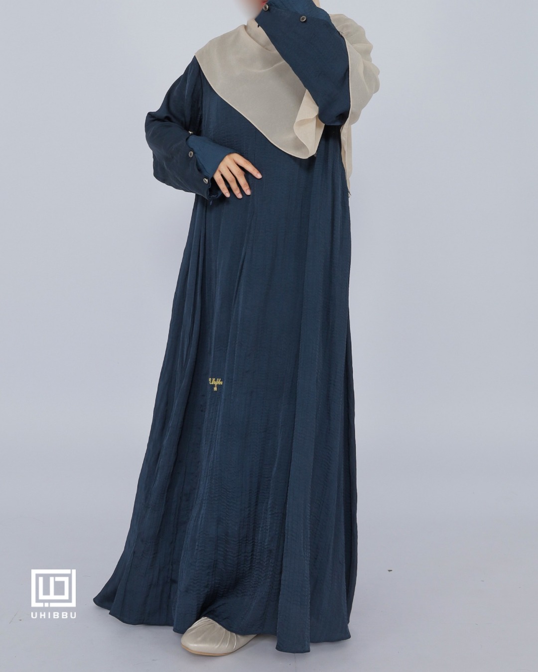 UHIBBU Gamis LAYALI | Abstract Pleats | Silk Polyester