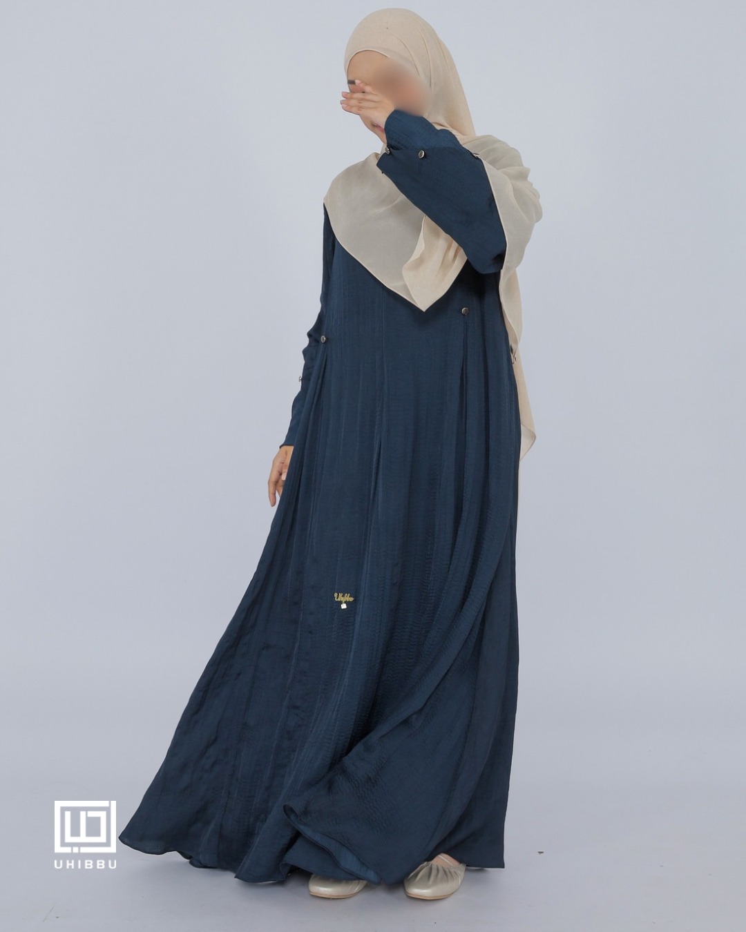 UHIBBU Gamis LAYALI | Abstract Pleats | Silk Polyester