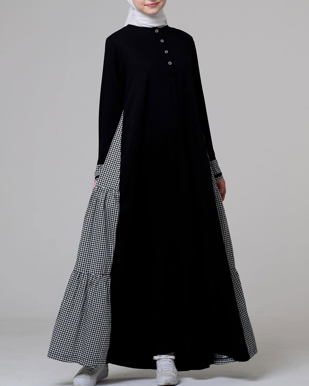 Gamis Monokrom Houndstooth