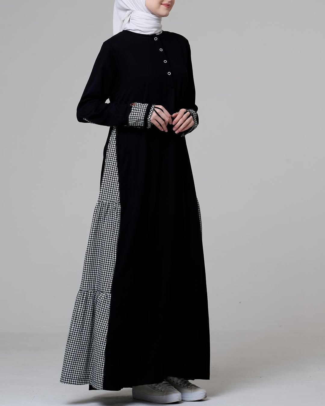 Gamis Monokrom Houndstooth