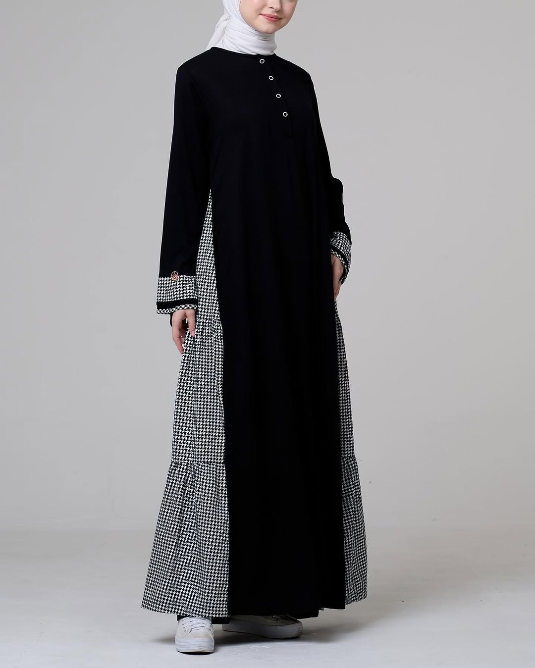 Gamis Monokrom Houndstooth