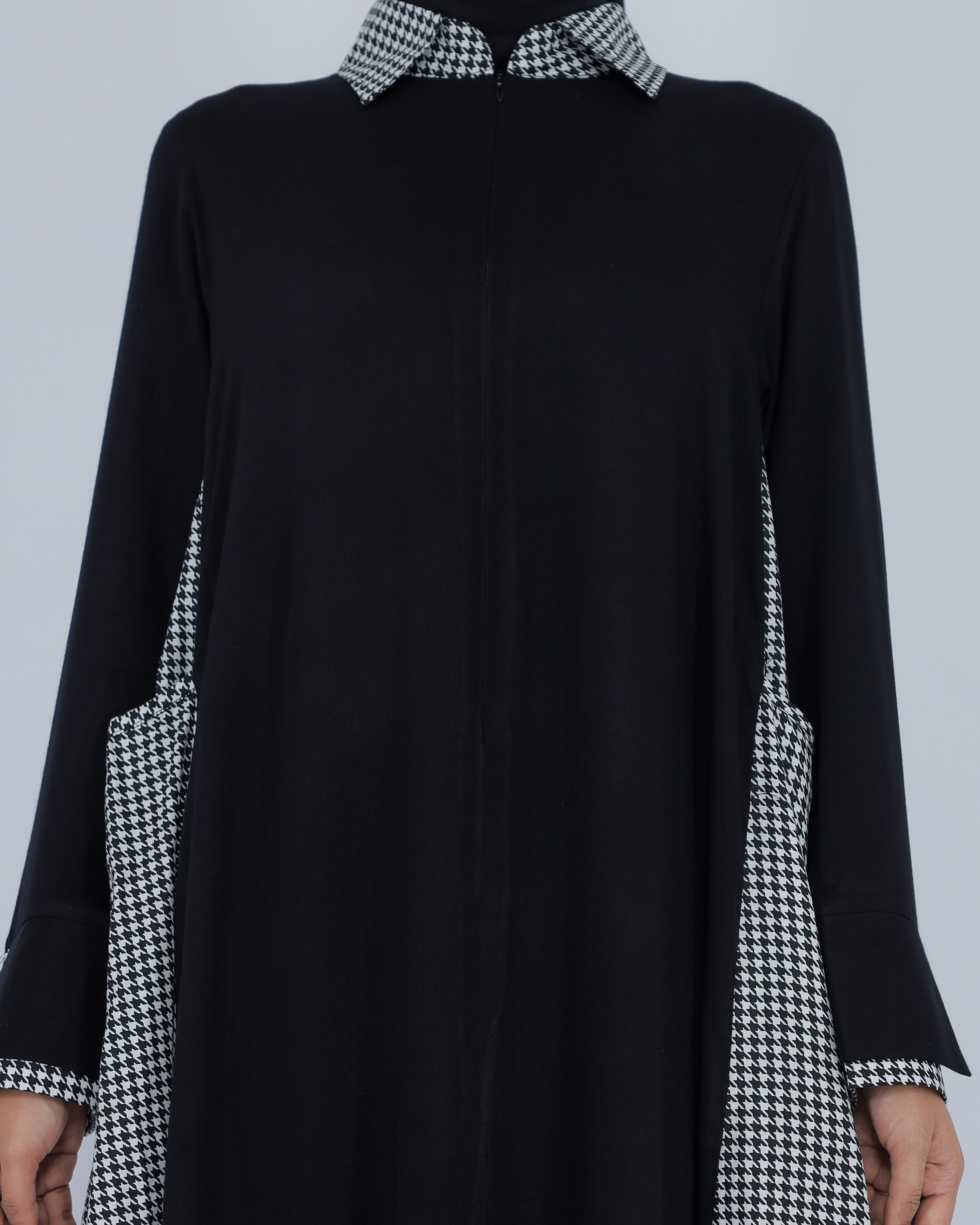 UHIBBU Gamis Monograf | Seri Rayon Twill x Katun Jepang Houndstooth