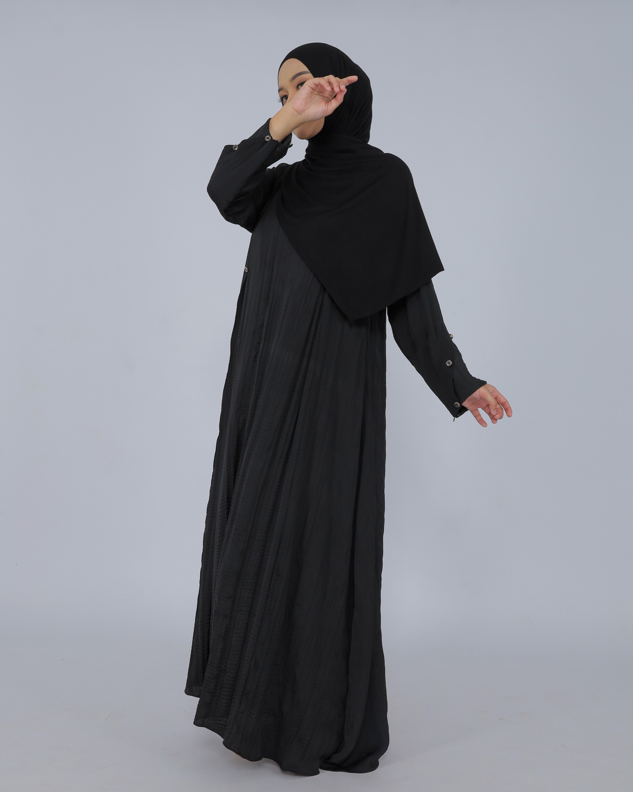 UHIBBU Gamis LAYALI | Abstract Pleats | Silk Polyester