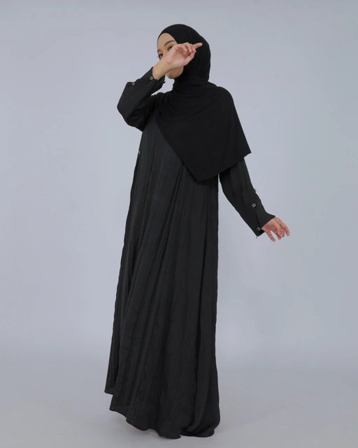 UHIBBU Gamis LAYALI | Abstract Pleats | Silk Polyester
