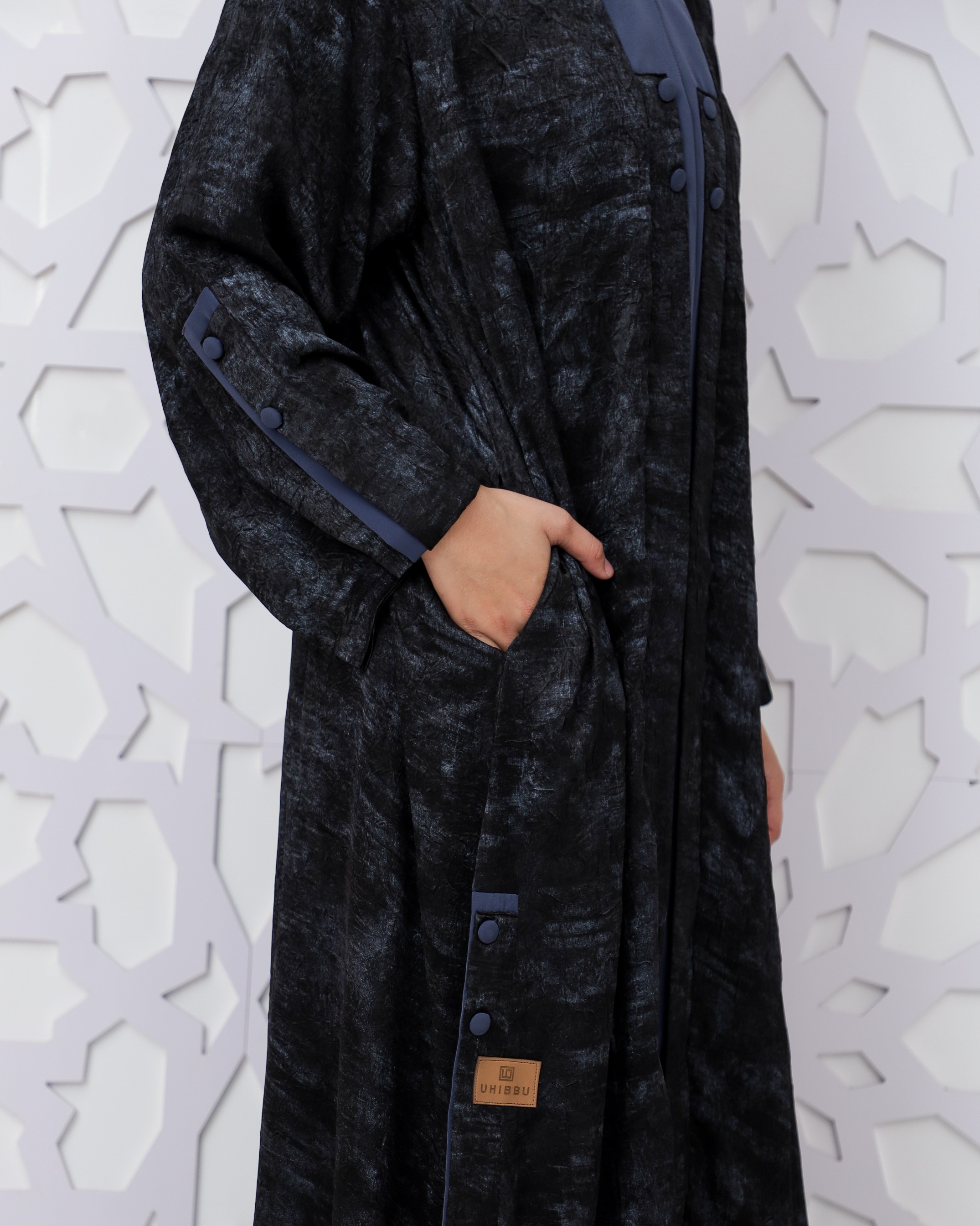 Uhibbu Abaya Sarah - Textured Crashed Polyester