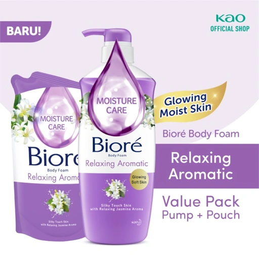 Image of Biore Relaxing Aromatic 550ml Pump + 400ml Pouch - Sabun Mandi Cair