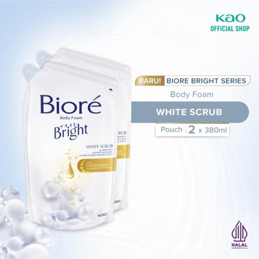 Image of Biore Bright Sabun Mandi Cair White Scrub Refill 400ml (Banded)