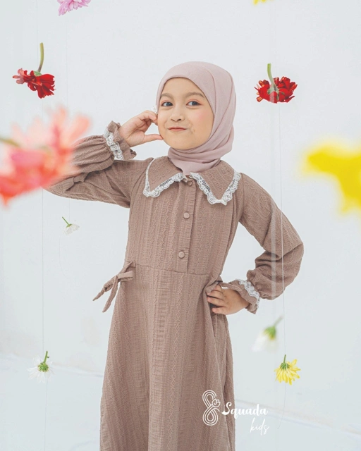 Image of SQUADA | HANARA DRESS KIDS - HOREB CRINKLE PREMIUM - CASUAL DRESS ANAK