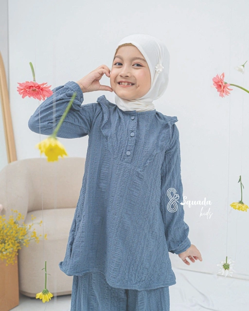Image of SQUADA KIDS | HANARA ONE SET KIDS - HOREB CRINKLE PREMIUM - CASUAL ONE SET ANAK