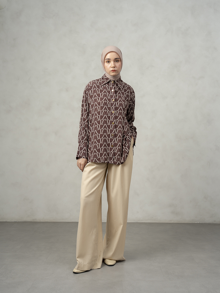 [BUNDLE] Laiqa Shirt Maroon + Noura Scarves Mauve