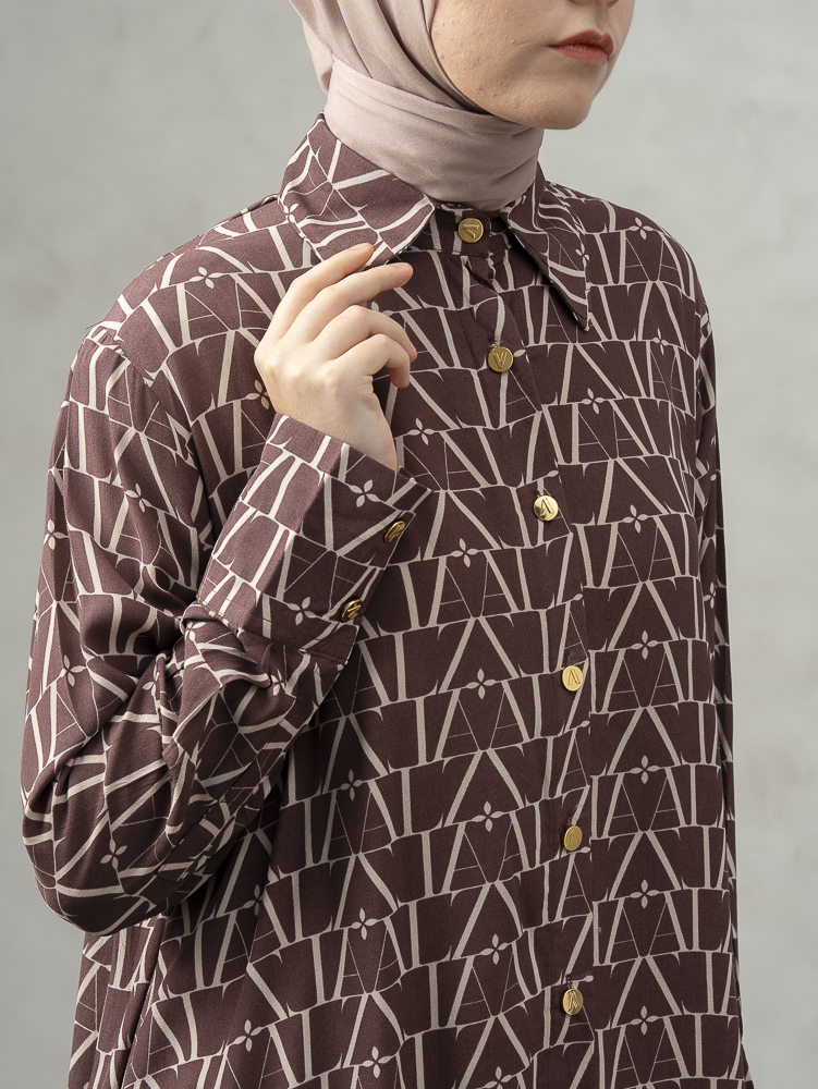 [BUNDLE] Laiqa Shirt Maroon + Noura Scarves Mauve