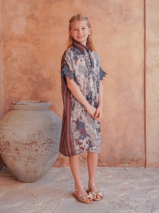 Image of Mola Dress Girl Navy