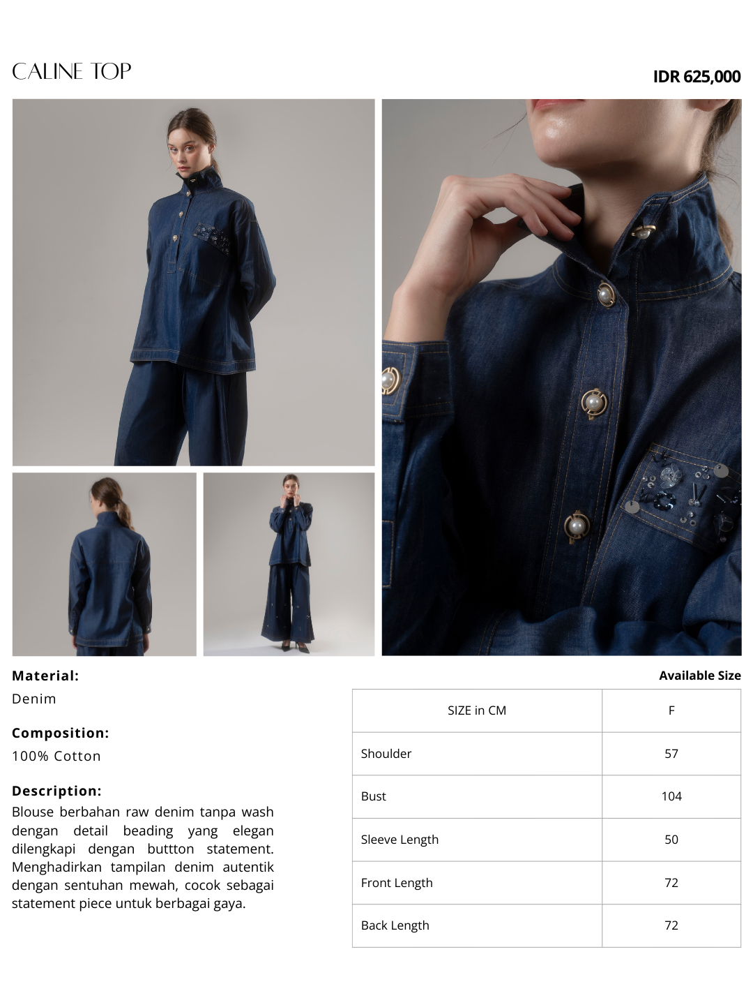 Caline Top Blue Denim