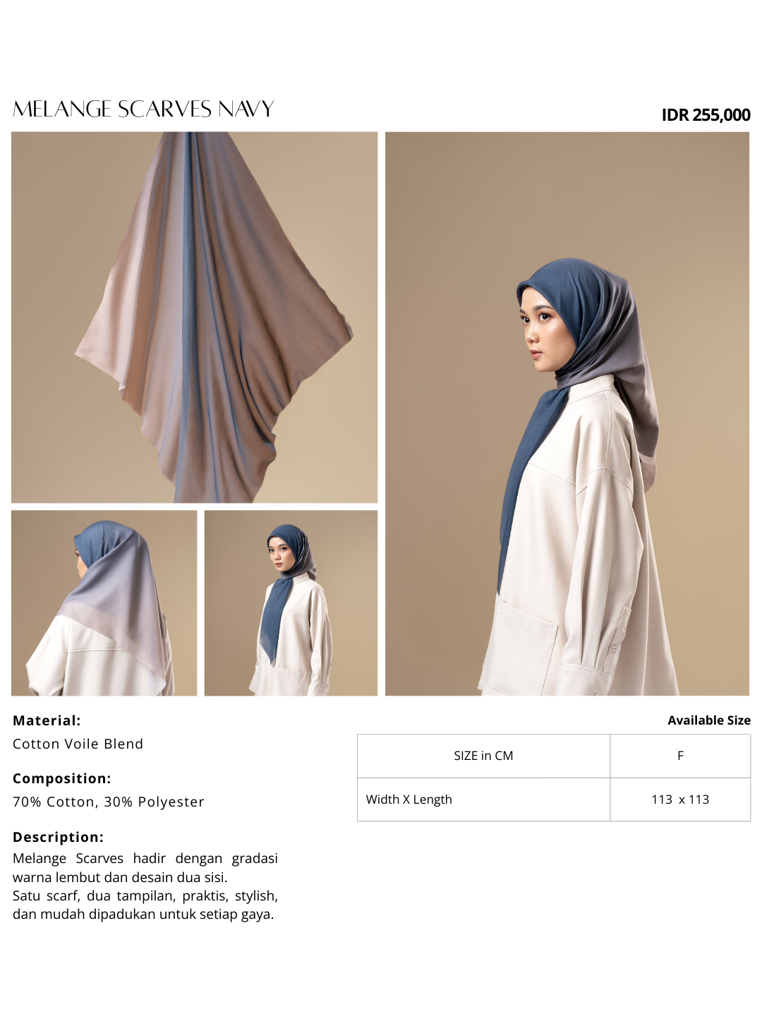Melange Scarves Navy