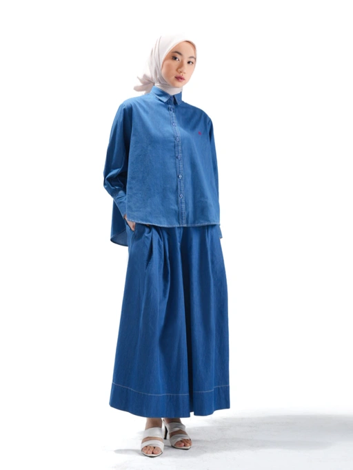 Image of Veryl Denim Shirt Light Blue