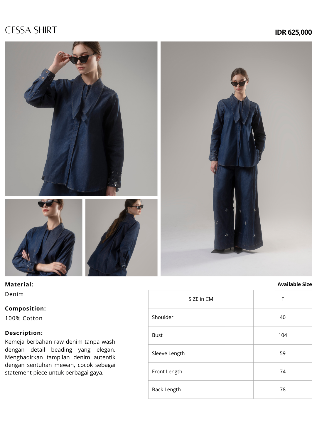 Cessa Shirt Blue Denim