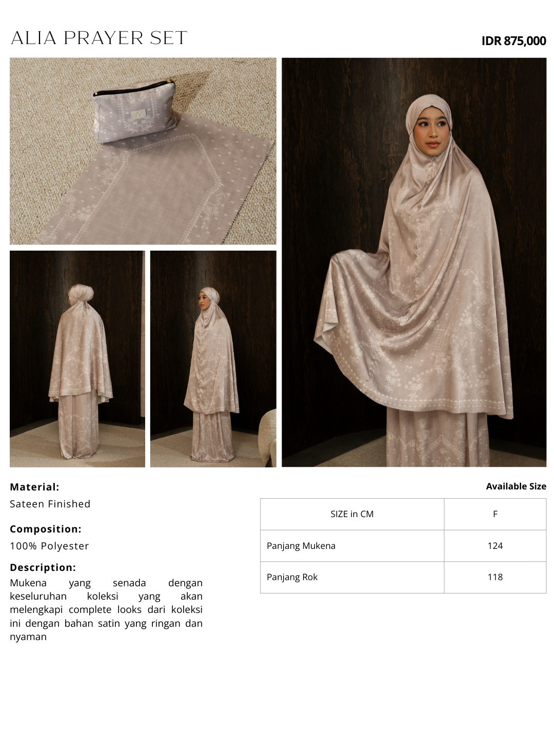 Alia Prayer Set  Beige