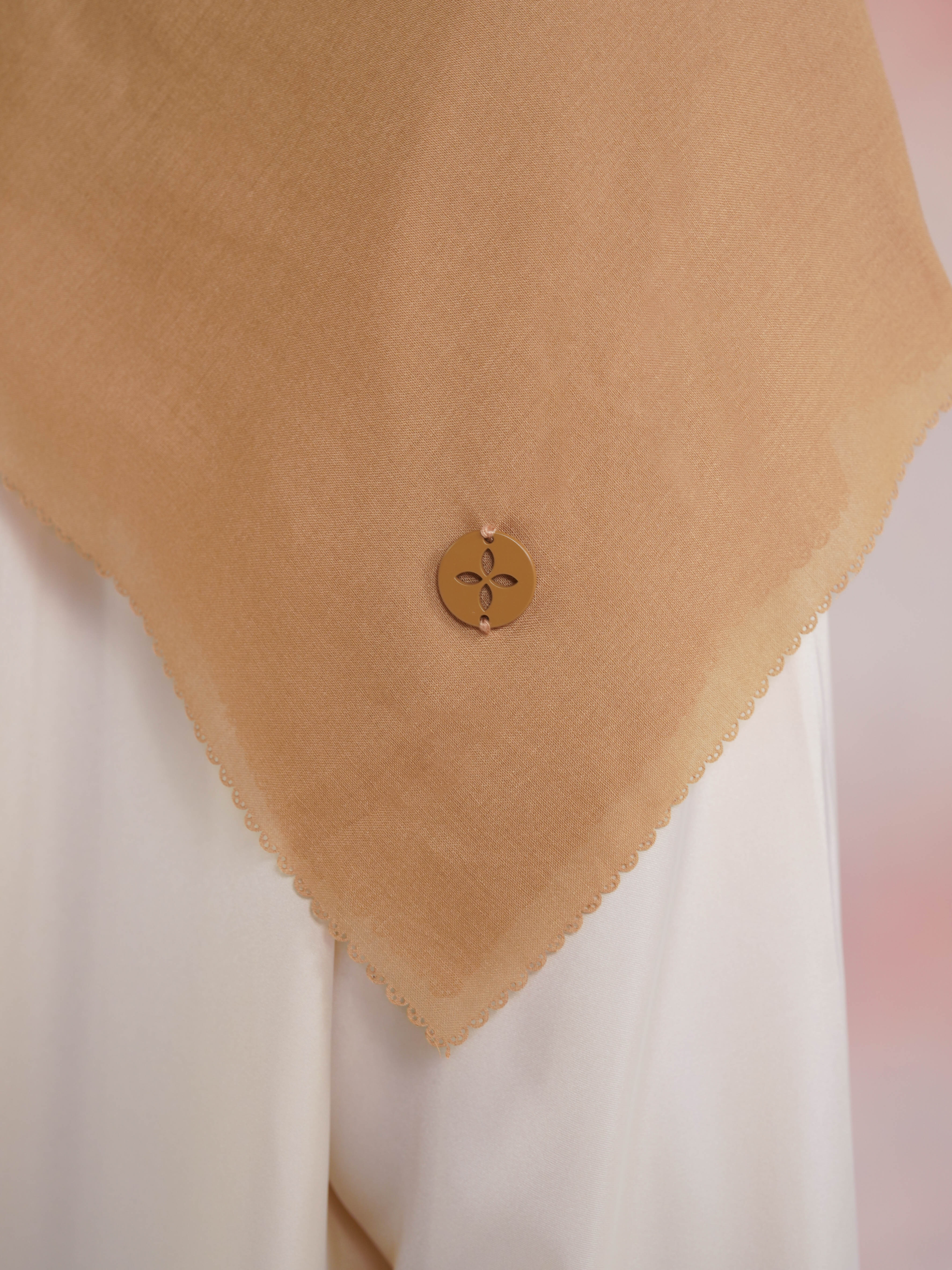 [BUNDLE] Laiqa Shirt Brown + Noura Scarves Tan