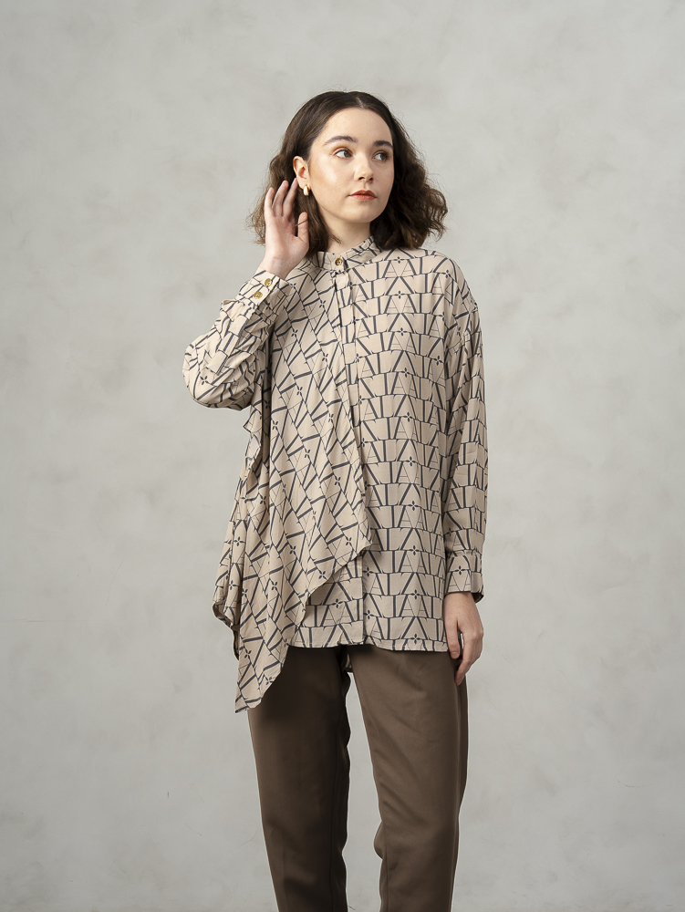 [BUNDLE] Liora Shirt Khaky + Noura Scarves Mocca