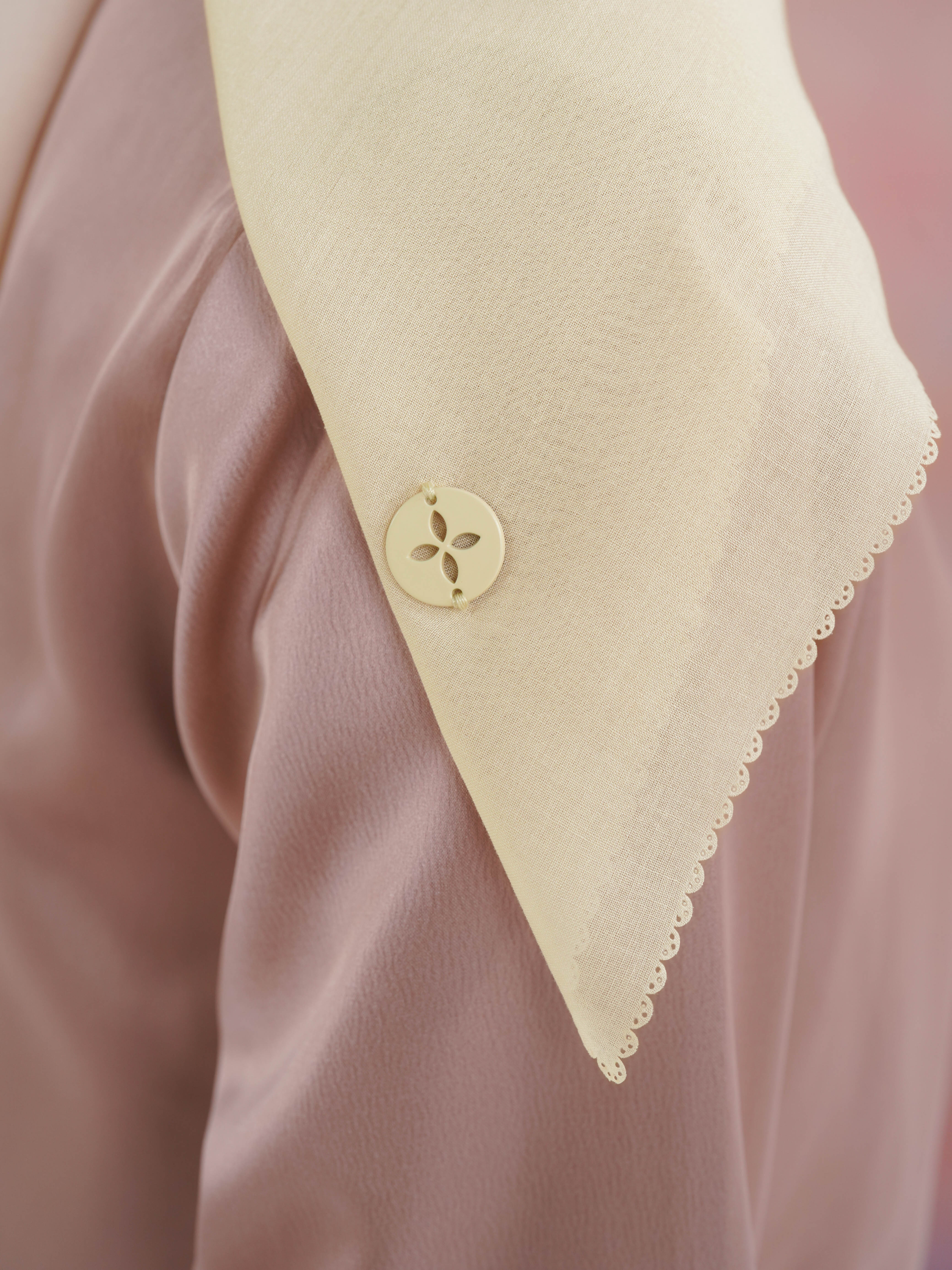 [BUNDLE] Liora Shirt Brown + Noura Scarves Broken White