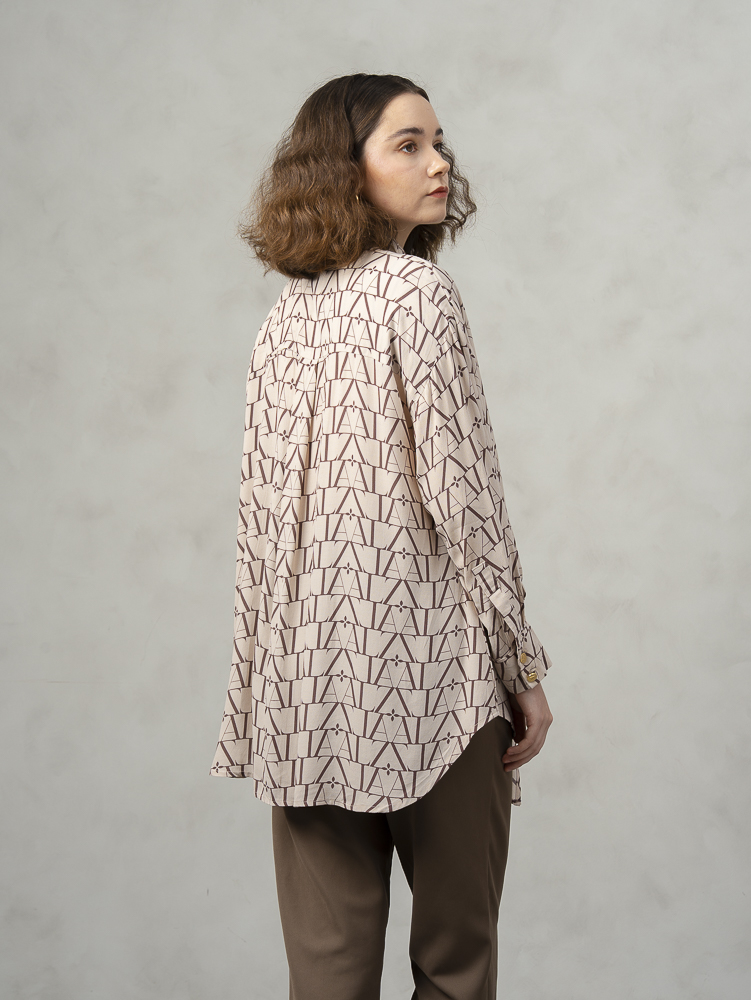 [BUNDLE] Liora Shirt Beige + Noura Scarves Black