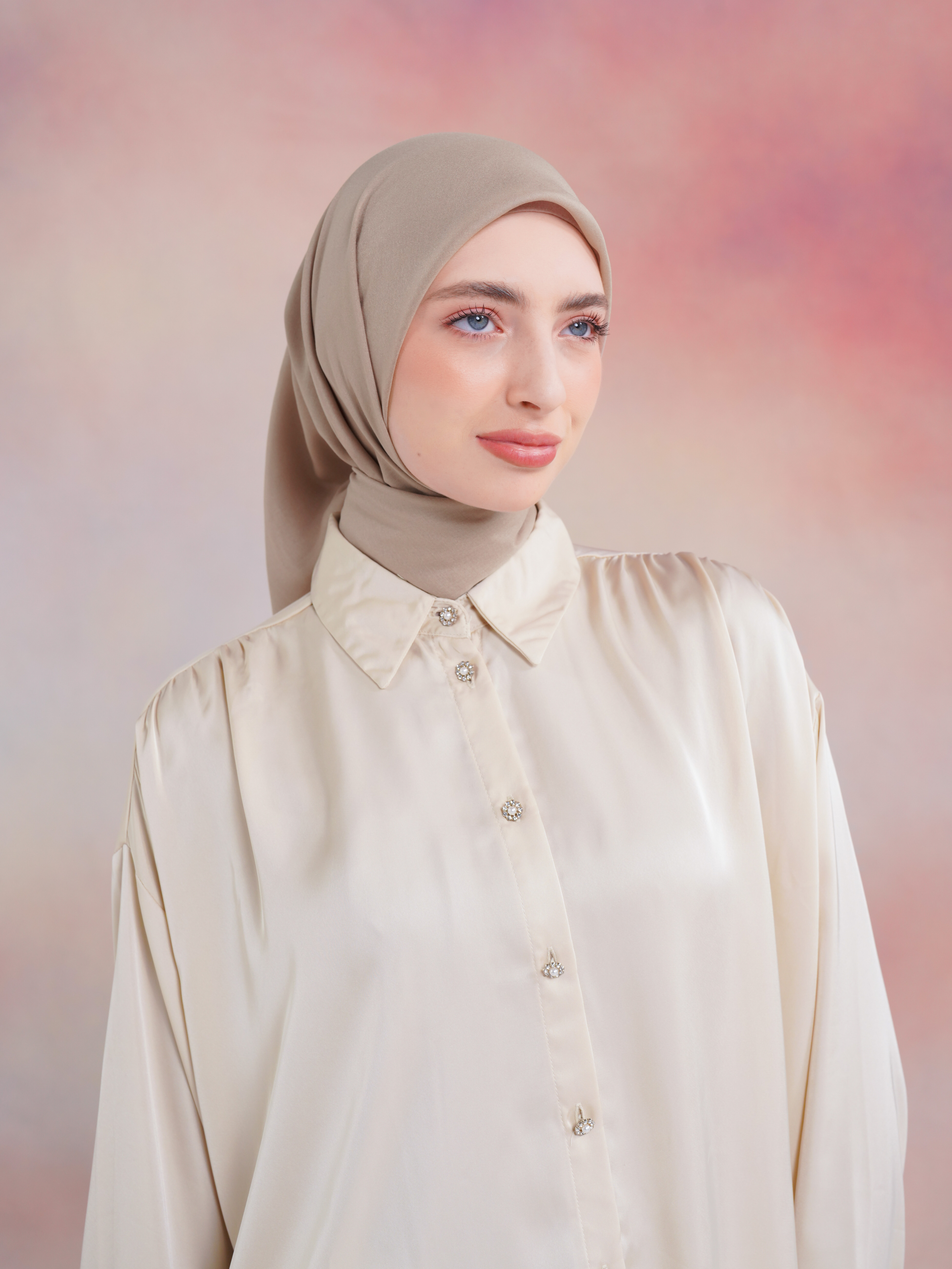 [BUNDLE] Leysika Sweatshirt Beige + Noura Scarves Taupe