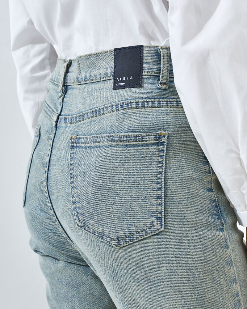 [BUNDLE] Amara Shirt Green + Liam Bootcut Denim Stone Blue