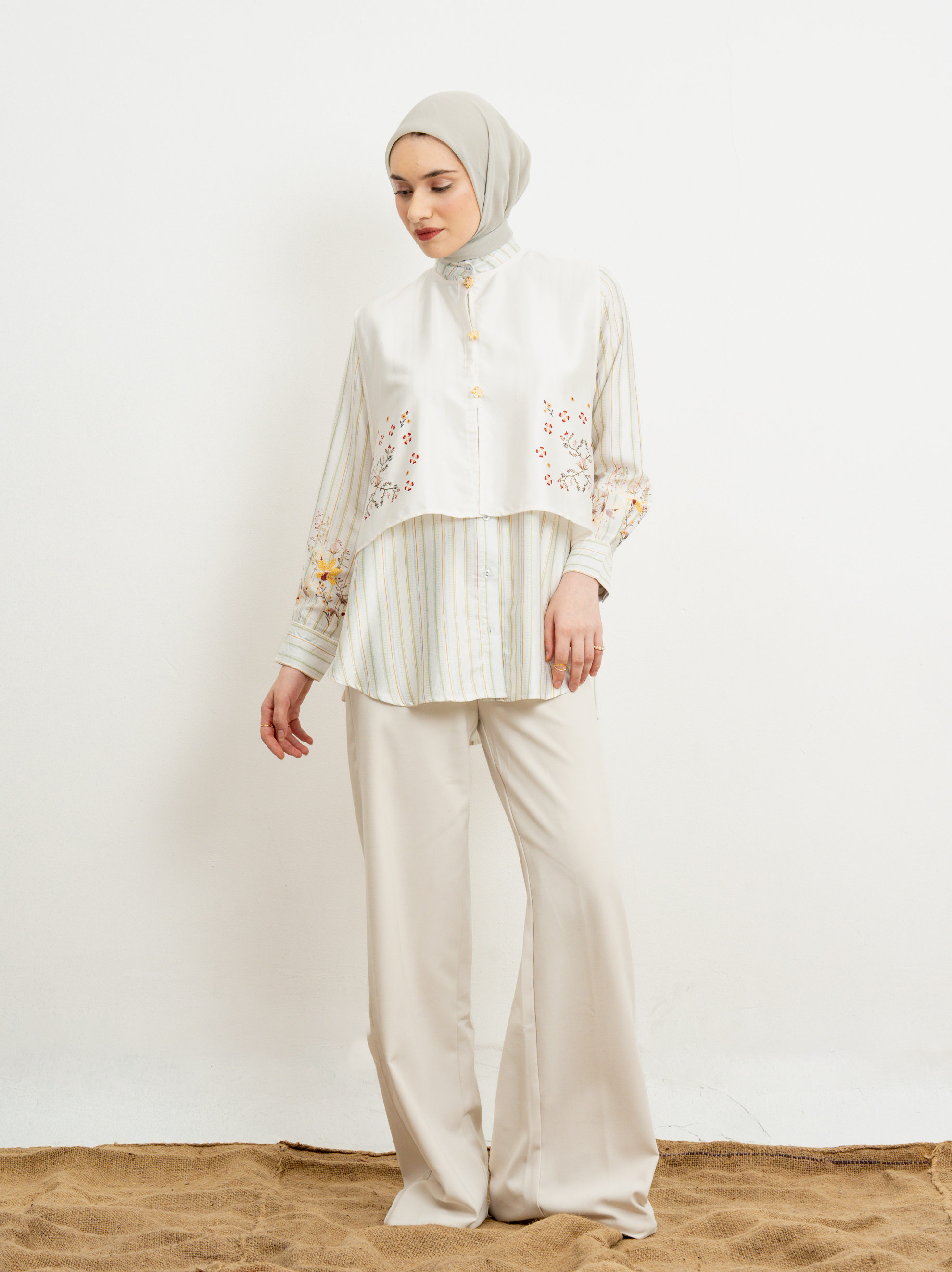Emery Shirt Set Creme