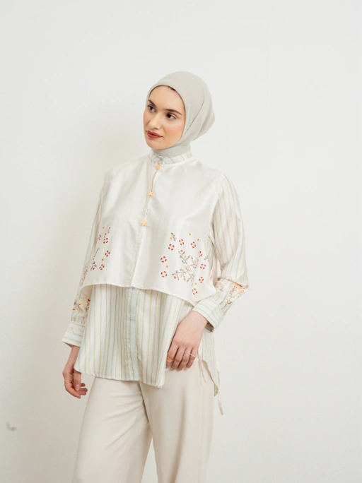 Image of Emery Shirt Set Creme