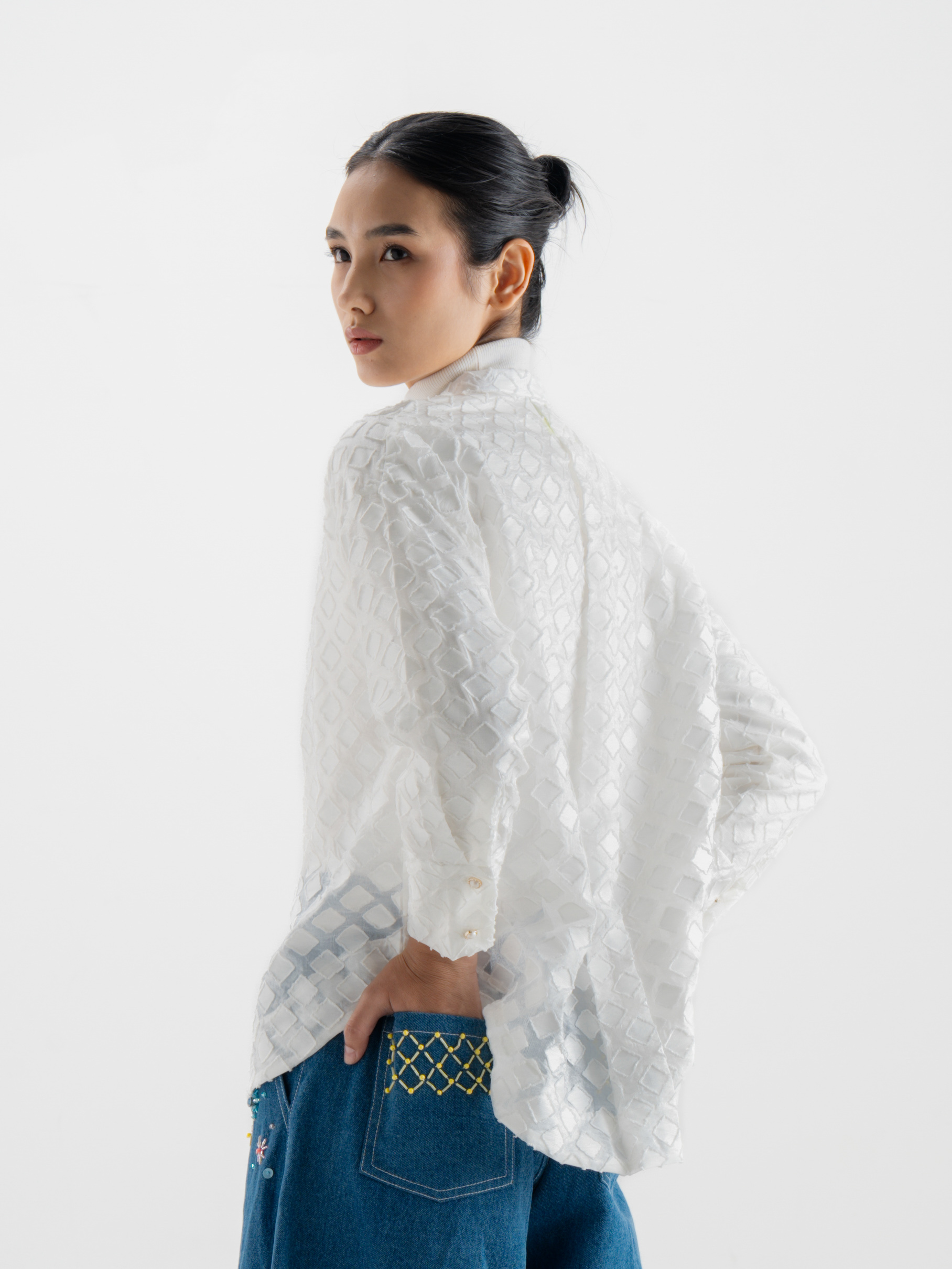 Kez Organza Shirt White