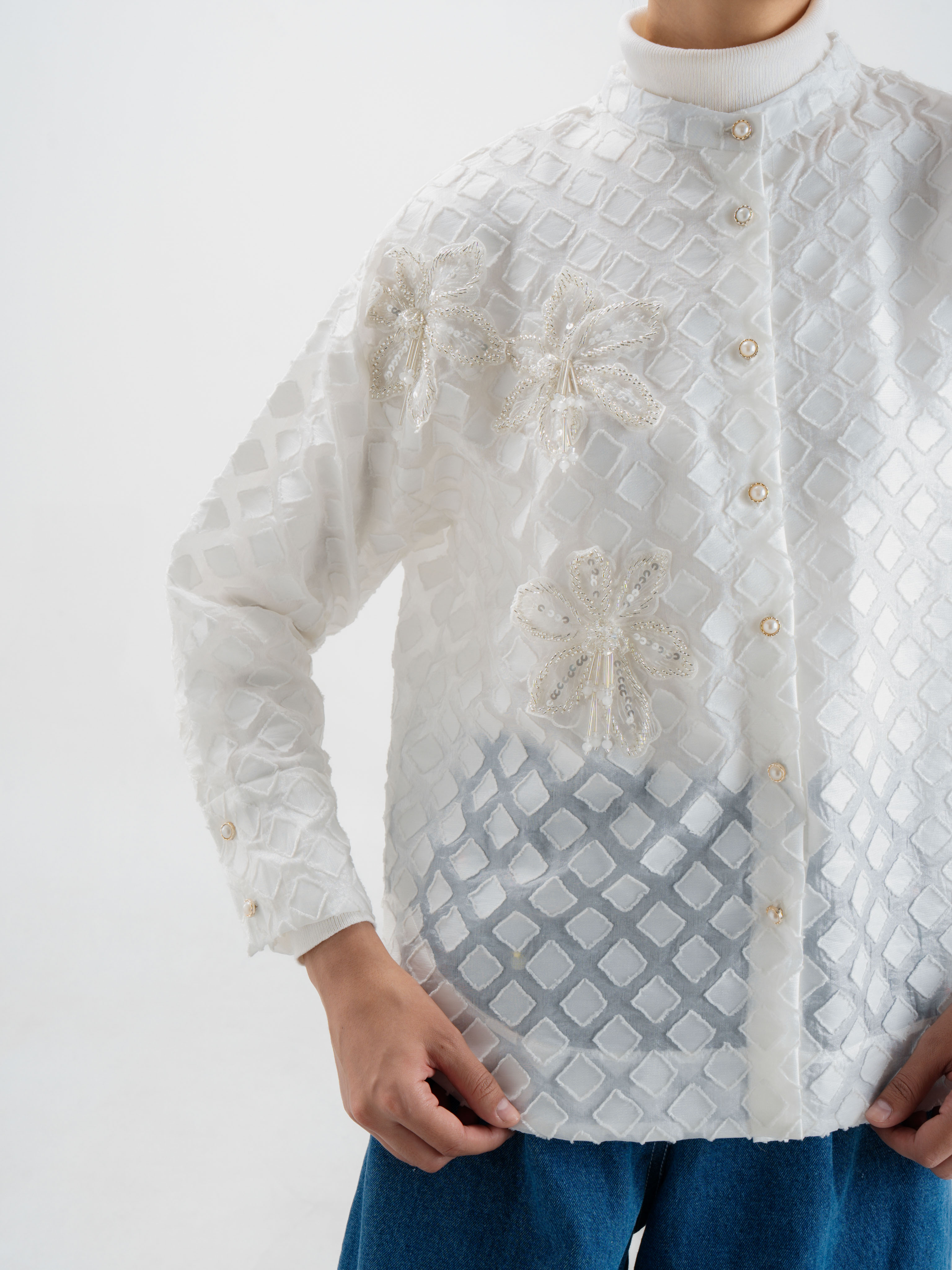 Kez Organza Shirt White