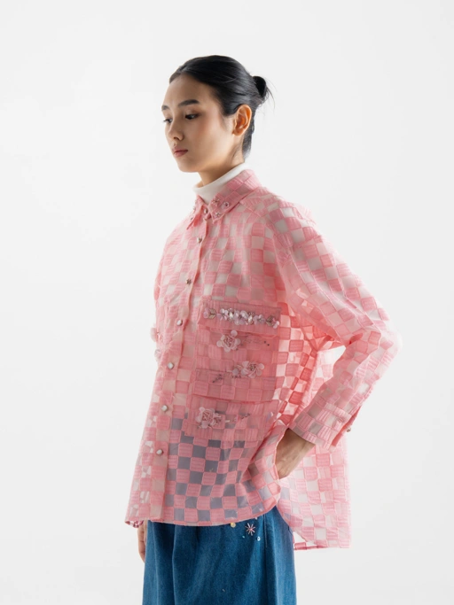 Image of Kimmy Organza Shirt Pink