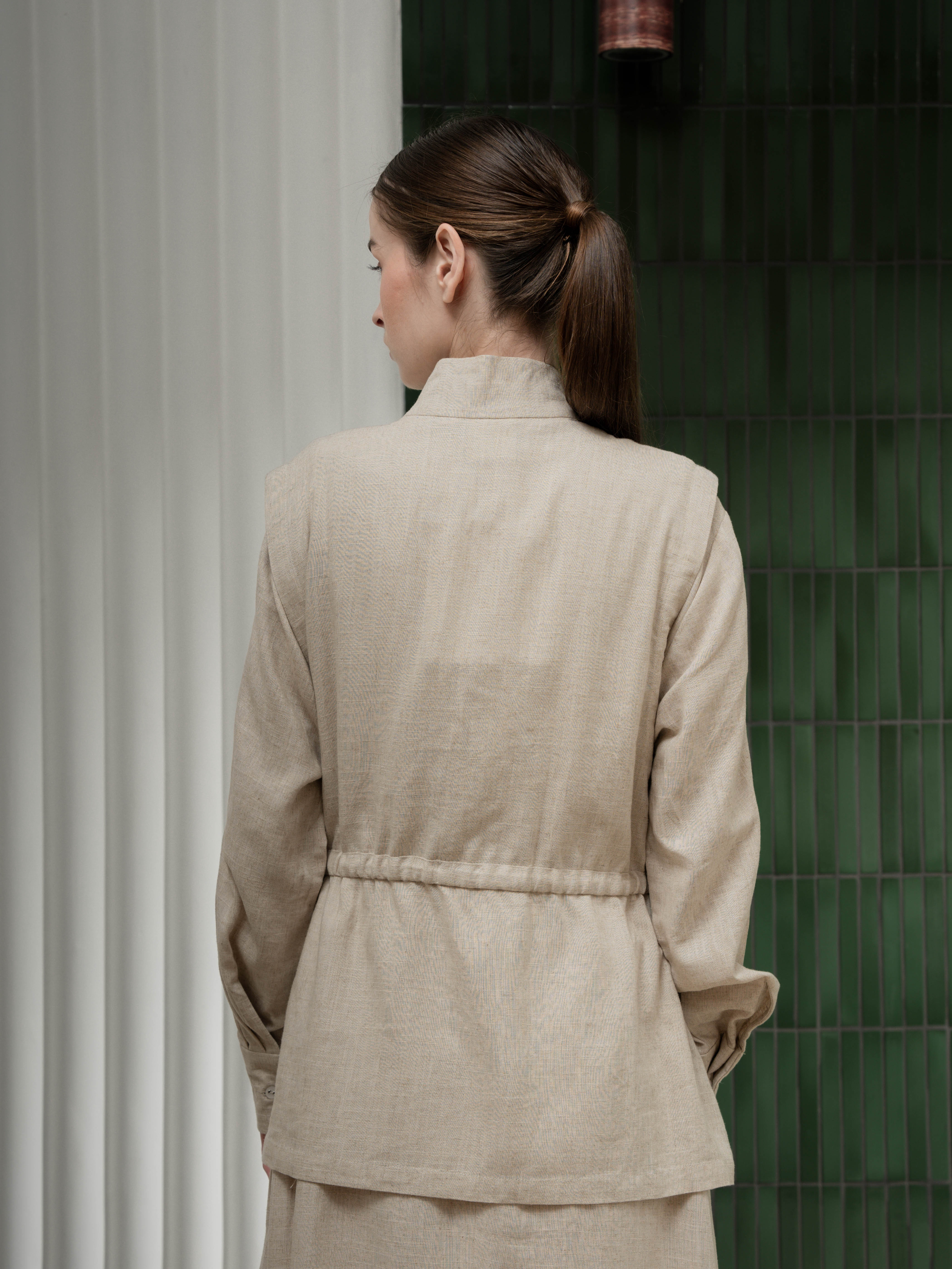 Roe Dress Set Vest Creme
