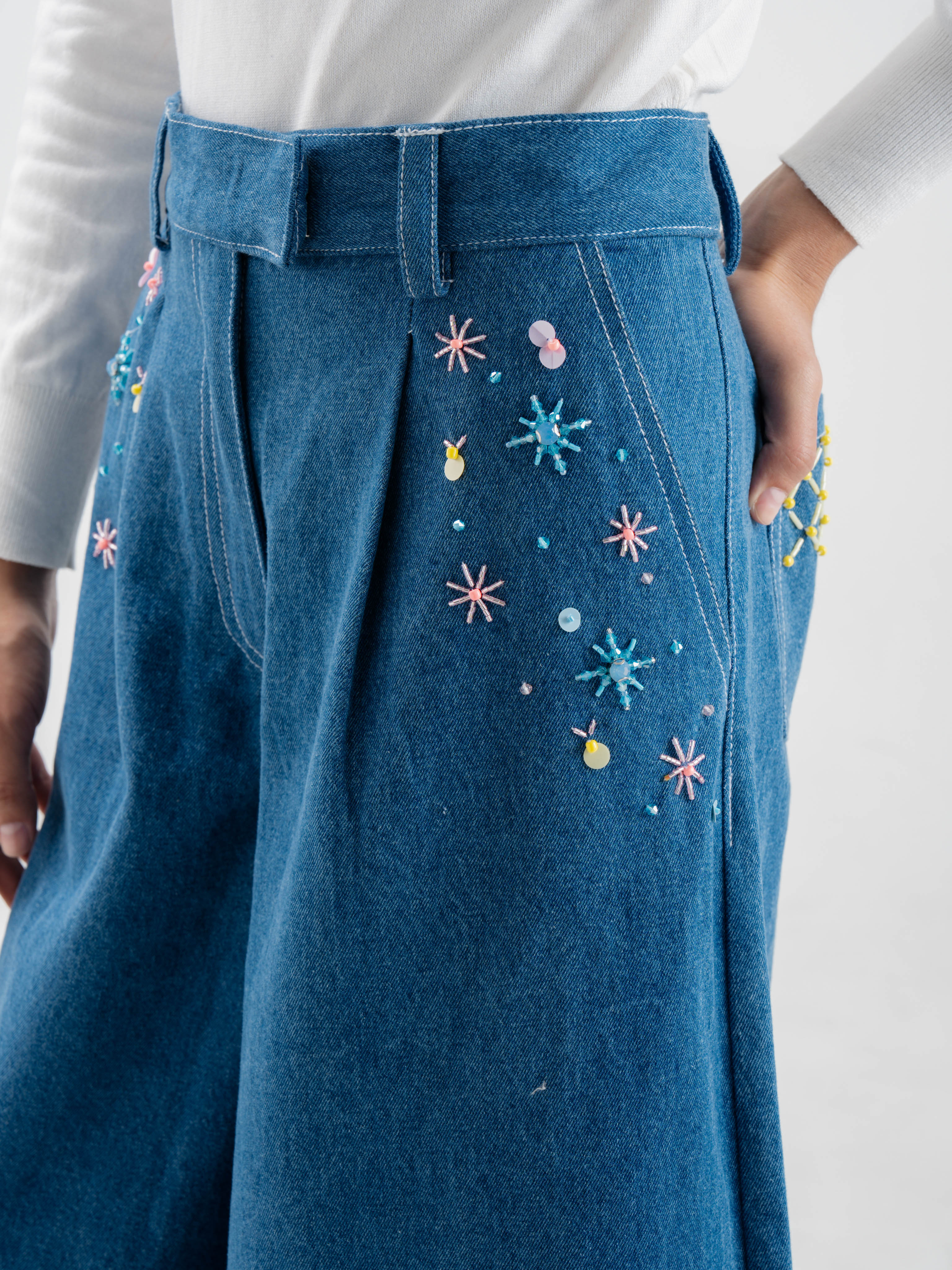 Kamia Palazzo Denim Blue Denim