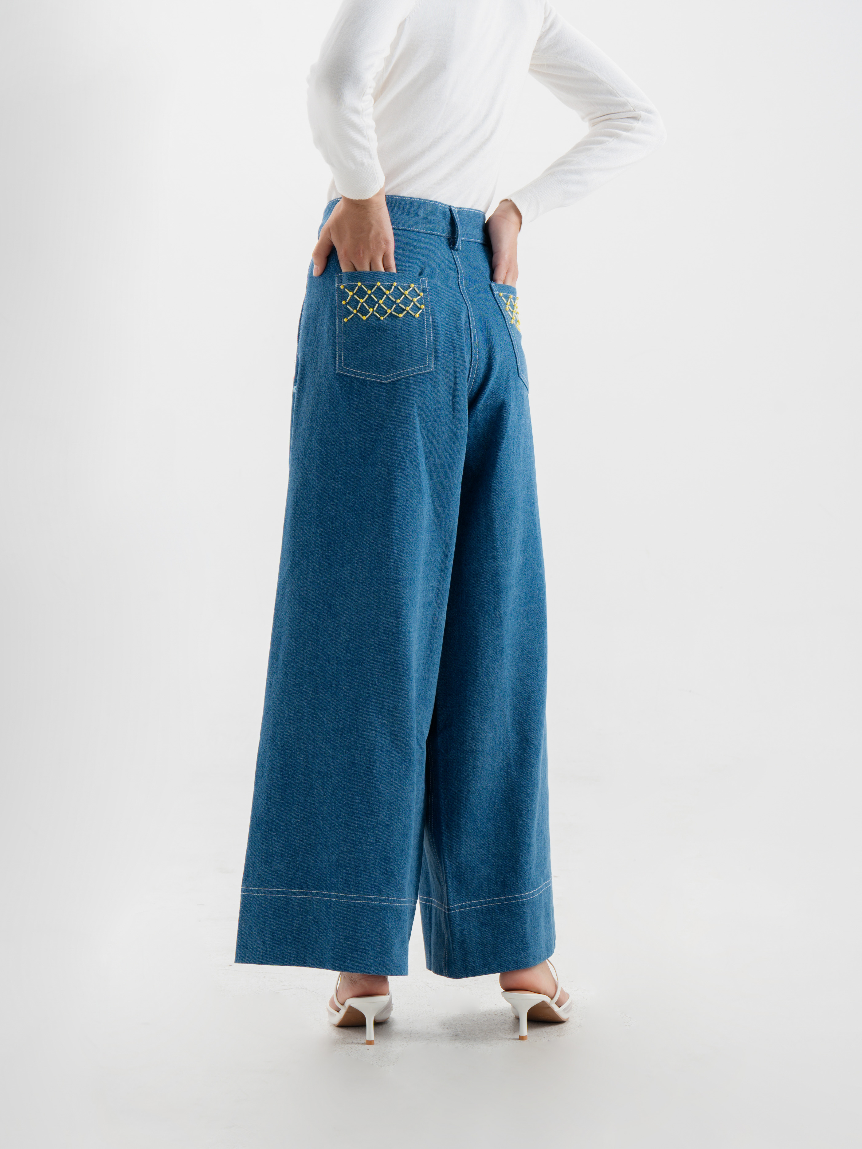 Kamia Palazzo Denim Blue Denim