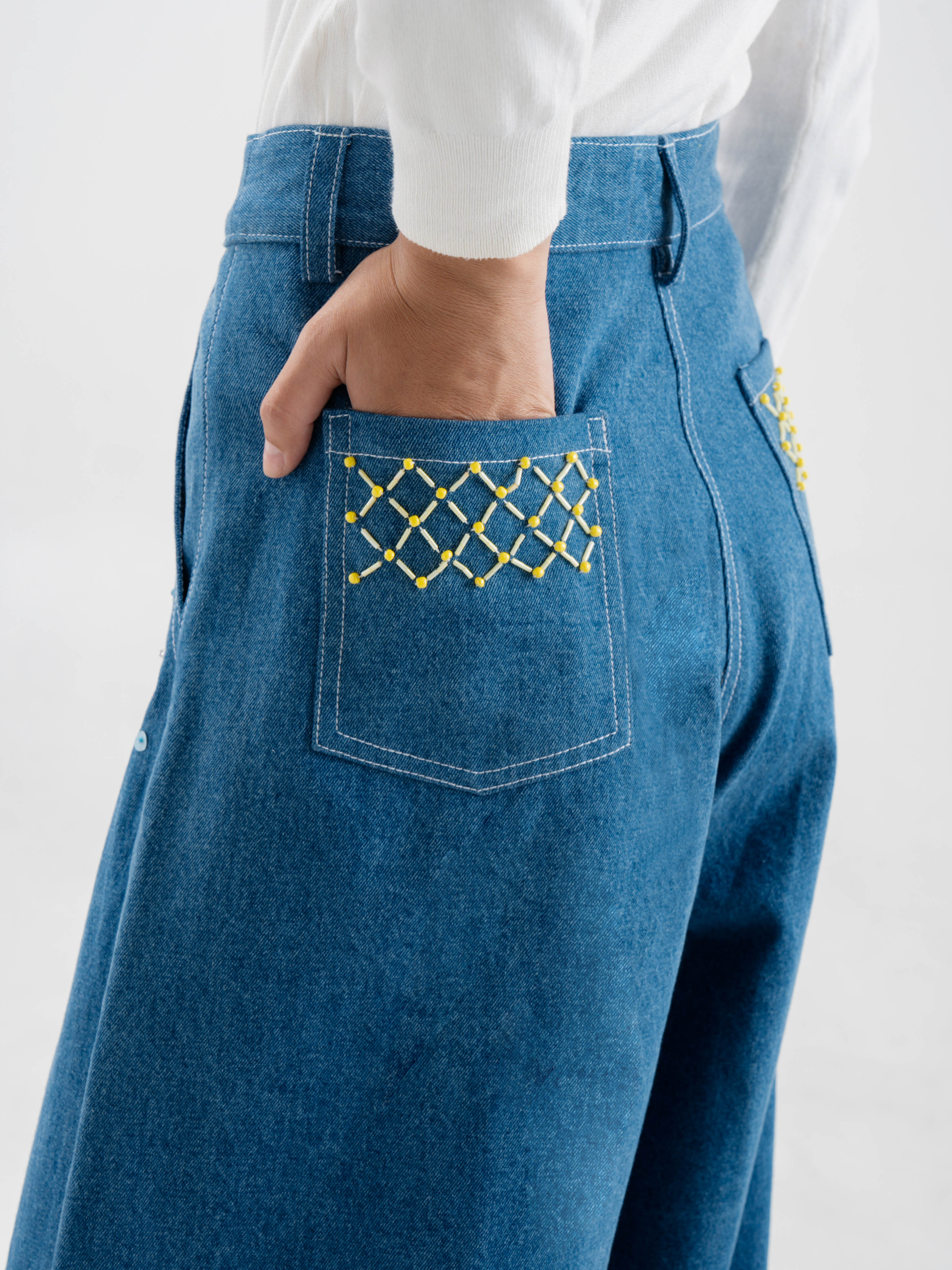 Kamia Palazzo Denim Blue Denim