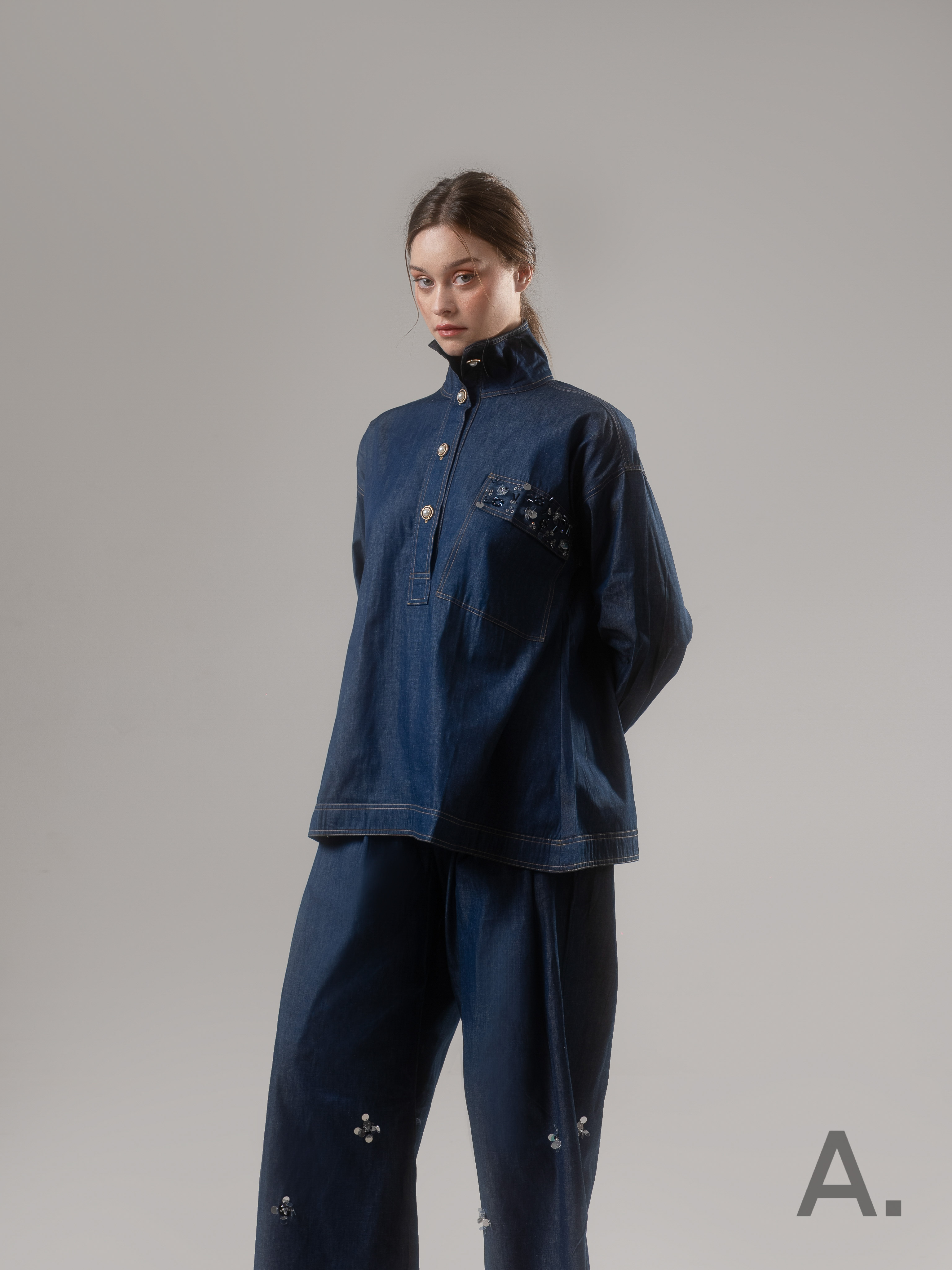 Caline Top Blue Denim