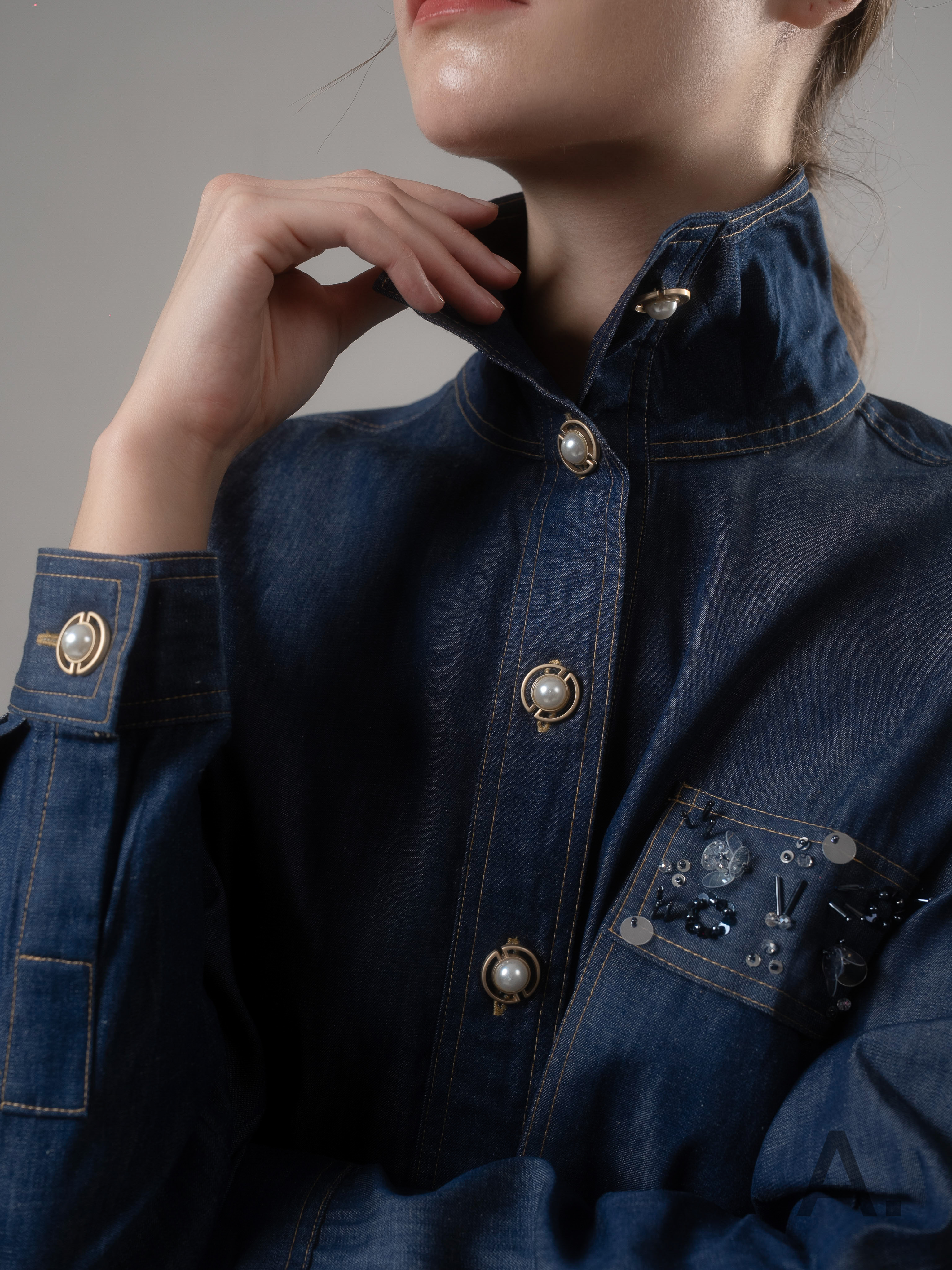 Caline Top Blue Denim