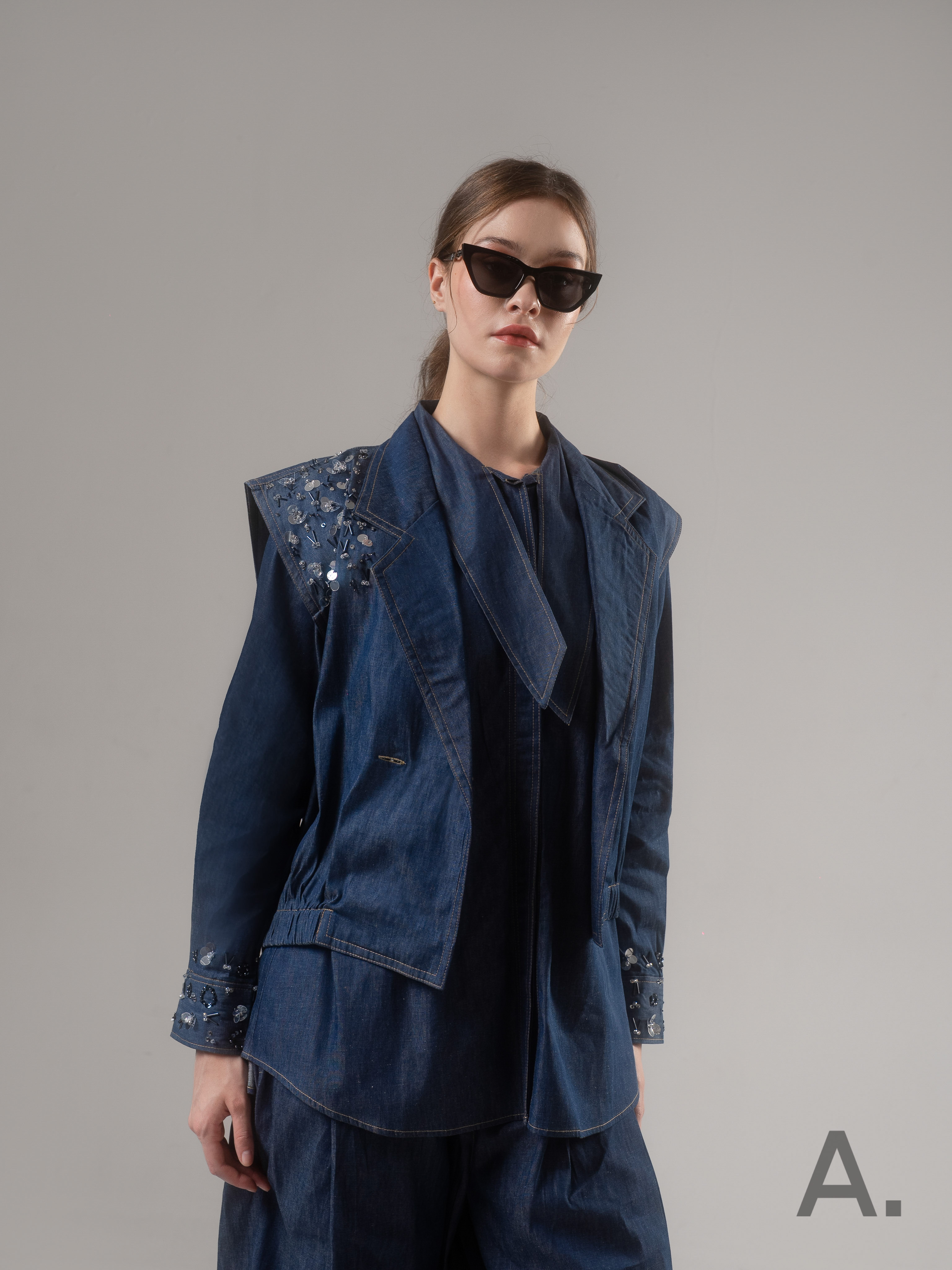 Camillie Vest Blue Denim