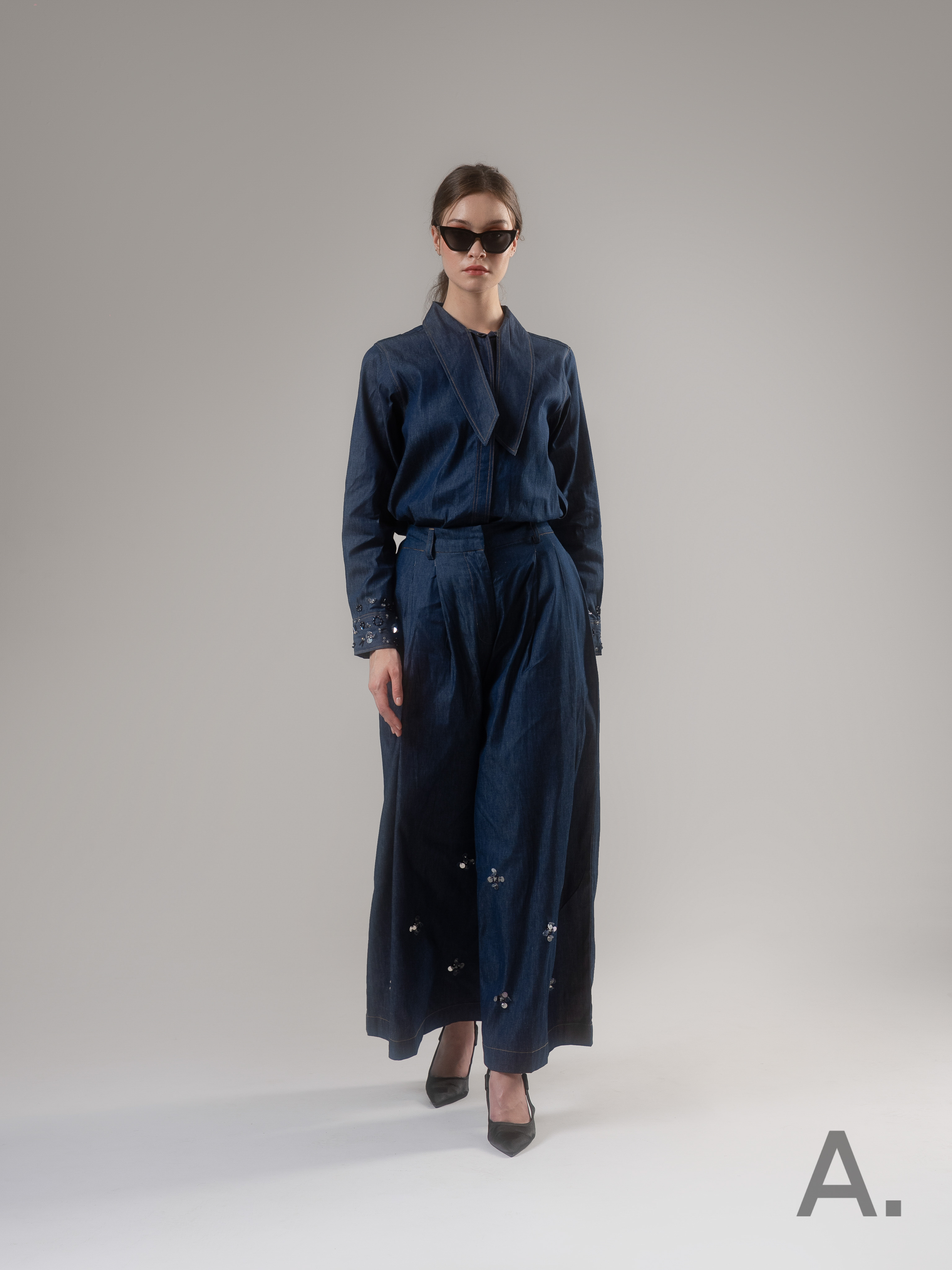Ceina Pants Blue Denim