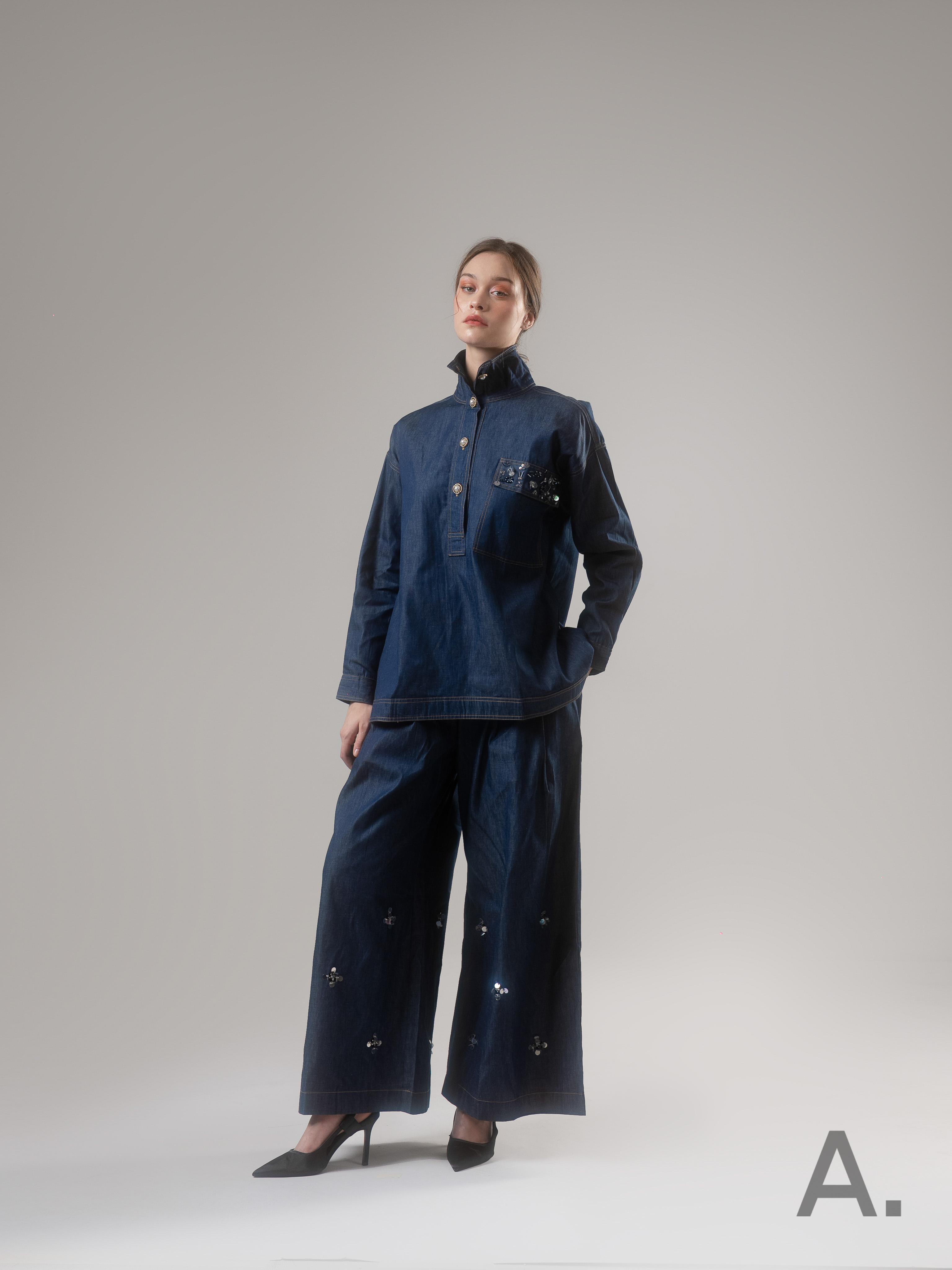 Ceina Pants Blue Denim