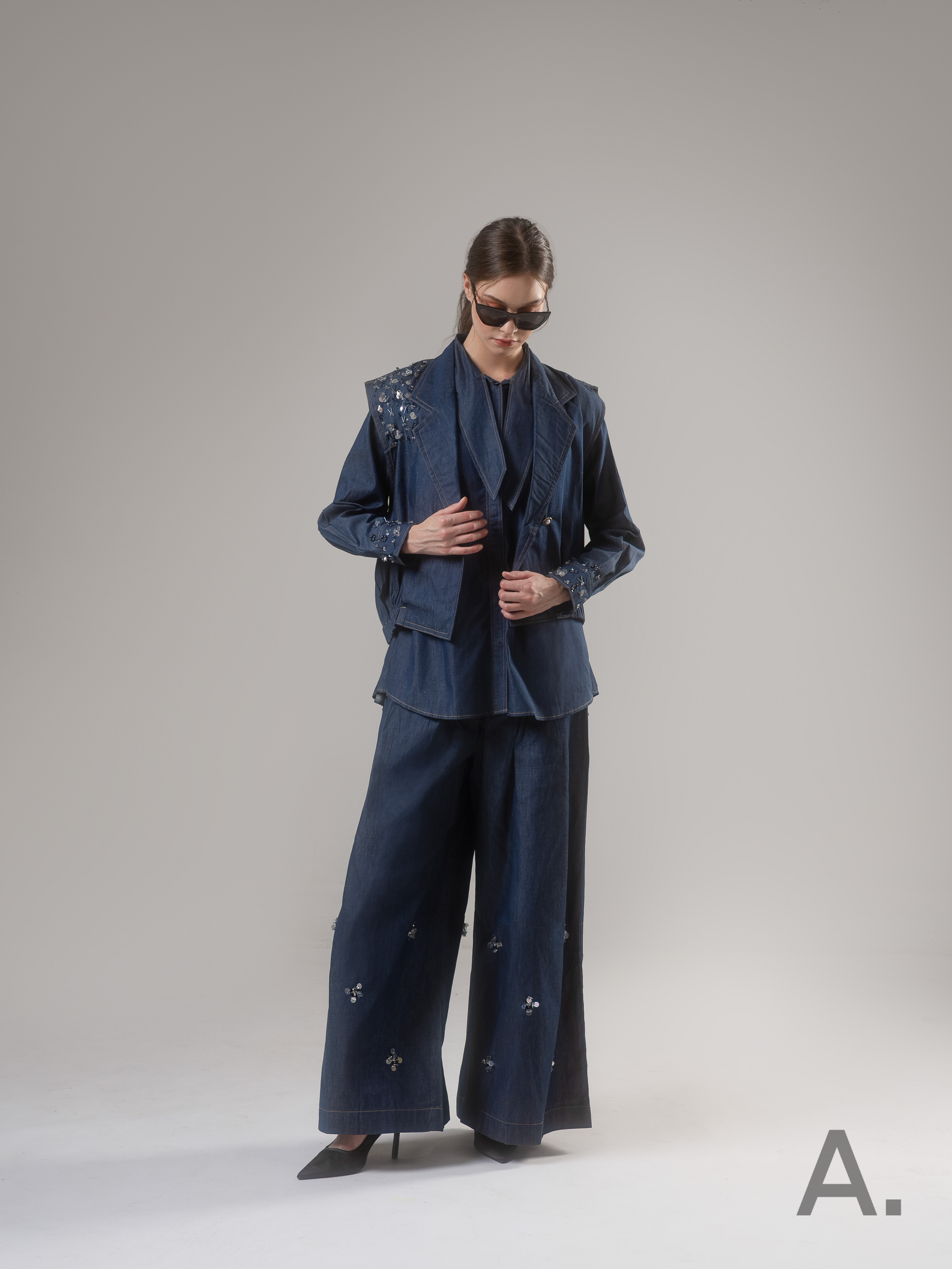 Ceina Pants Blue Denim