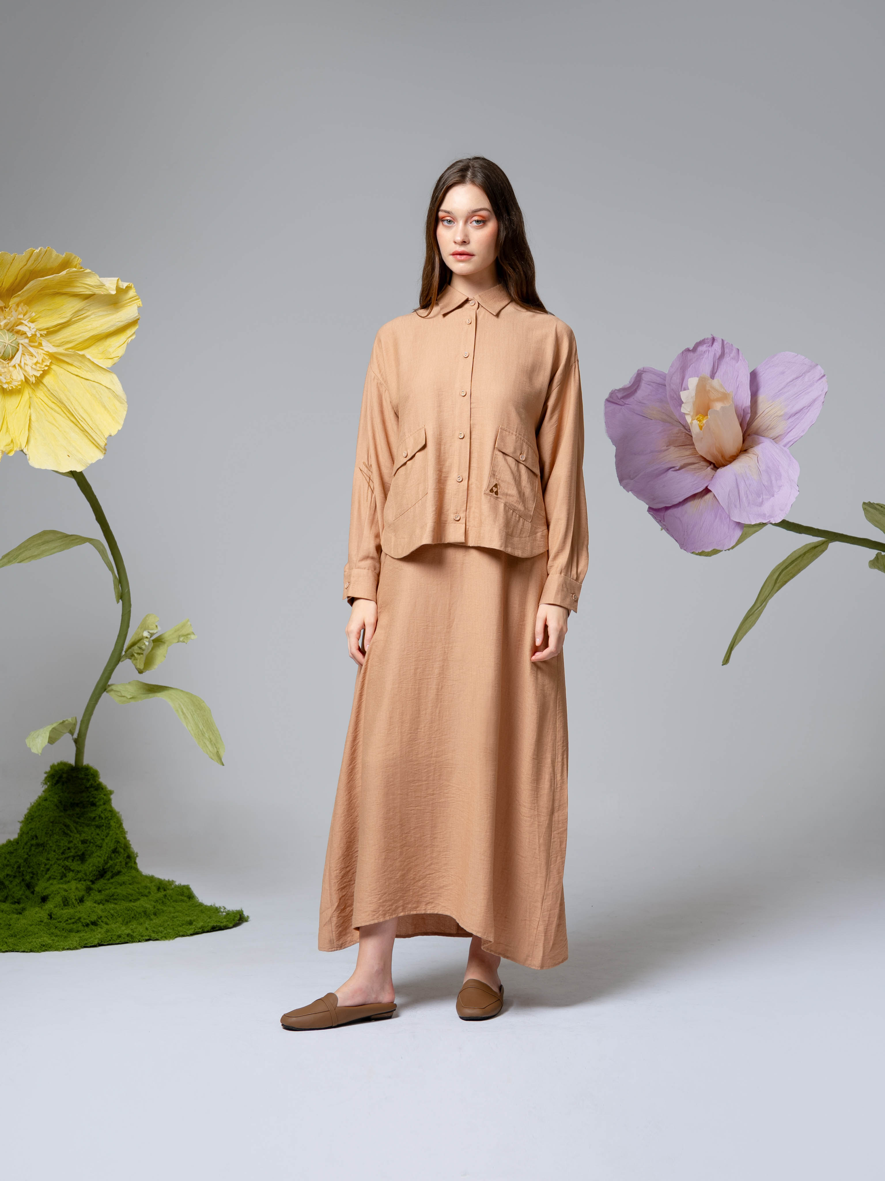 Bianca Dress Set  Camel